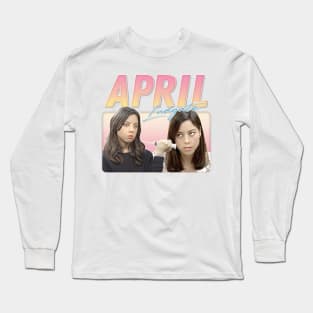 April Ludgate /// Retro Aesthetic Style Fan Design Long Sleeve T-Shirt